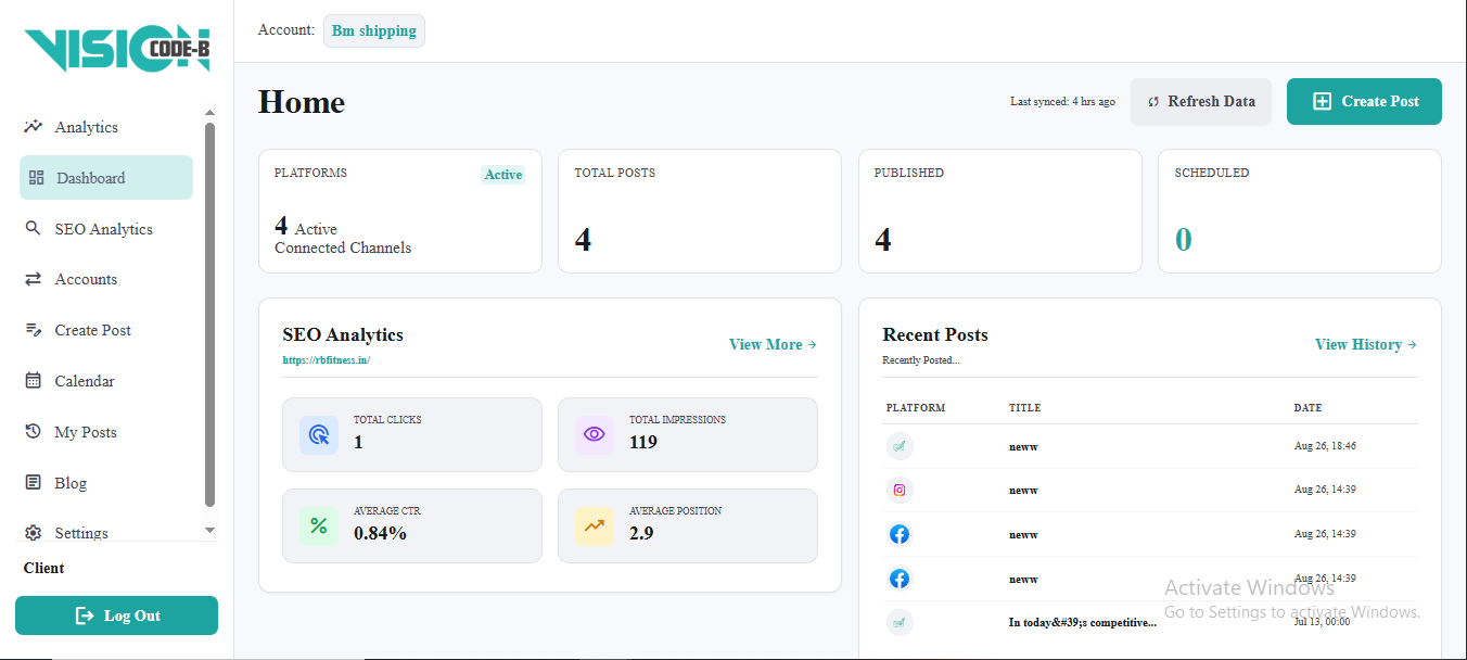Measure Realtime Analytics Dashboard